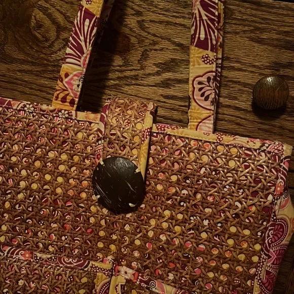 RARE EUC Vera Bradley wicker purse - Picture 3 of 16